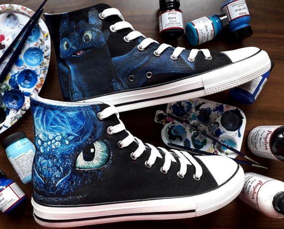 How to Train Your Dragon Converse Custom Shoes Hand Painted 