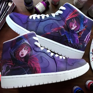 League of Legends Nike Air Jordan 1 Hand Painted Custom Xayah