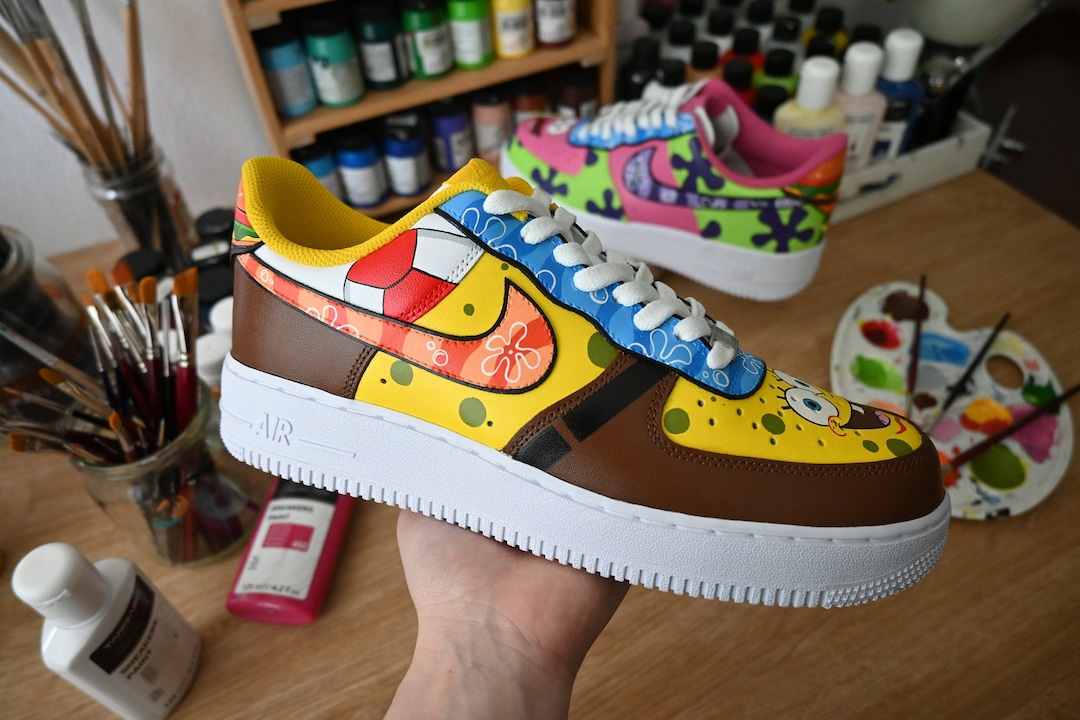 SPONGEBOB Patrick Nike Air Force 1 '07 Custom Shoes Hand Painted Sneakers 