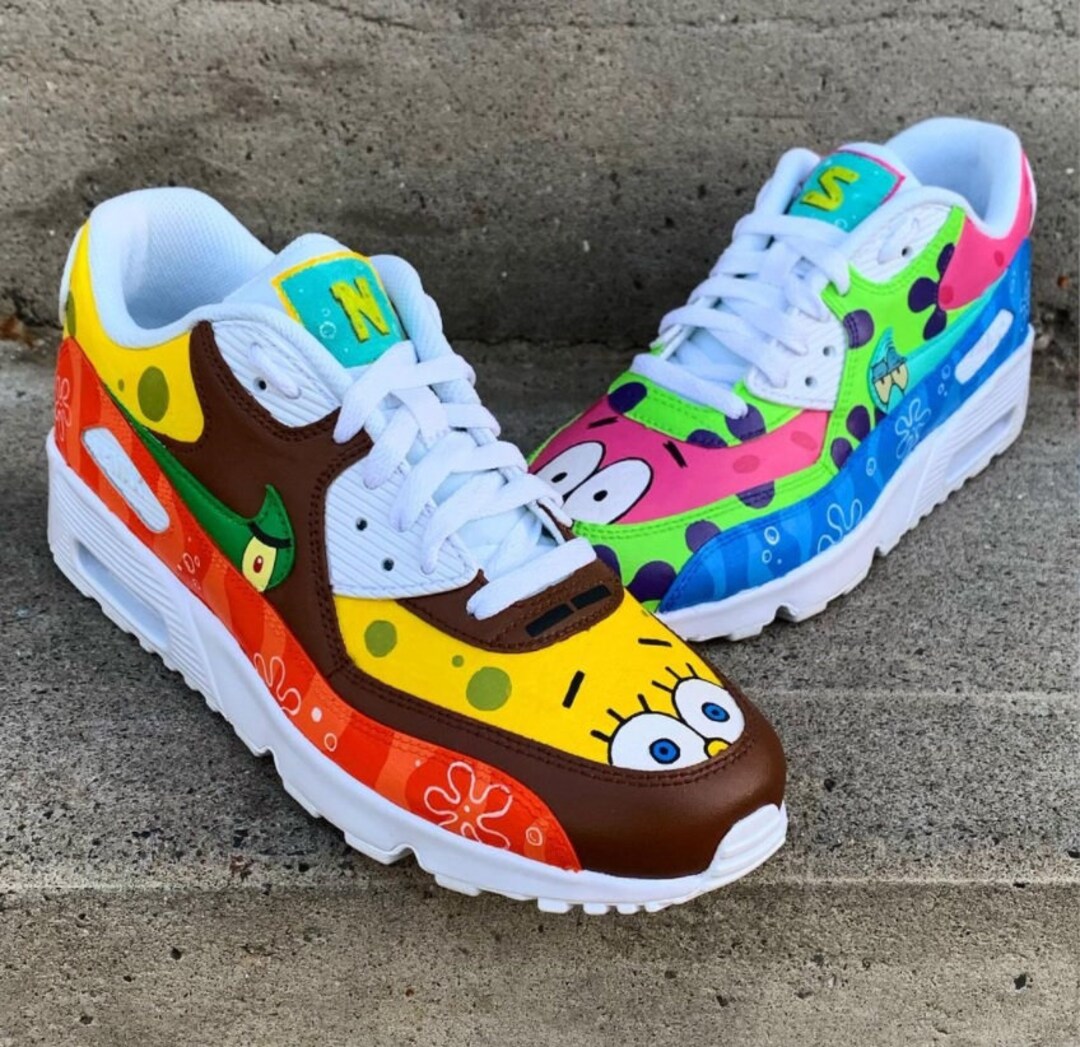 Custom Painted Nike Air Max 90 Thunderdome Techno Sneaker Art