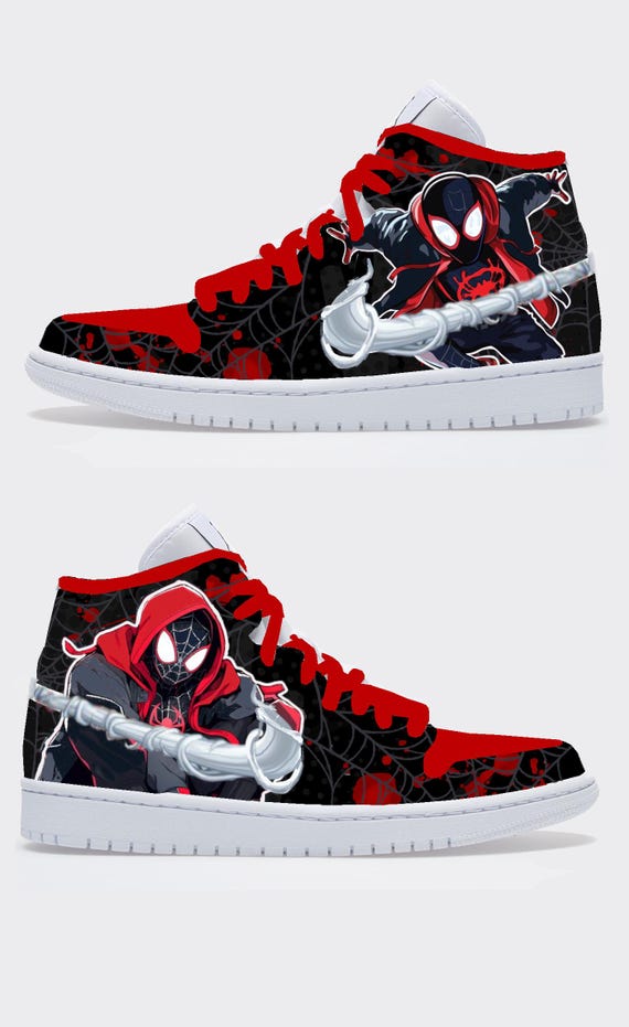 Miles Morales Spiderman Nike Air Jordan 1 Mid Custom