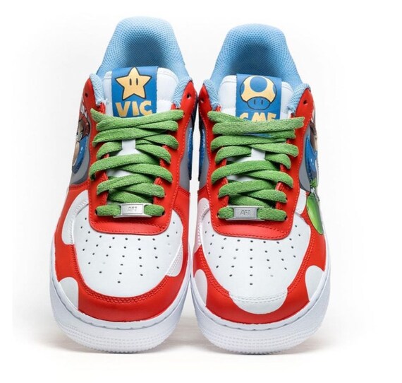 Nike air force 1 super Mario Bros Champignons personnalisé | Etsy Canada