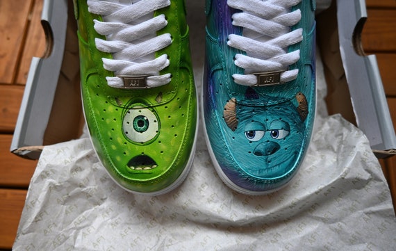 MONSTERS INC. Mike Wazowski Sulley Nike air force 1 '07 - Etsy España