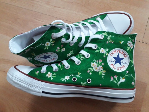 Frida Kahlo Converse Hand Painted Shoes Mexico Etsy