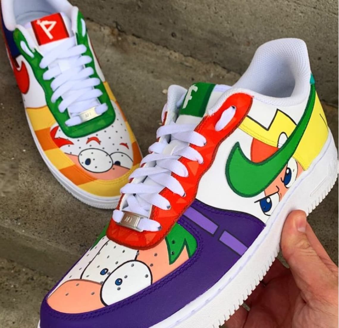 Phineas and Ferb Nike Air Force 1 '07 Custom Shoes Hand Painted ...