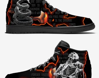 Metallica Nike Air Jordan Custom Metal Rock Handpainted Shoes