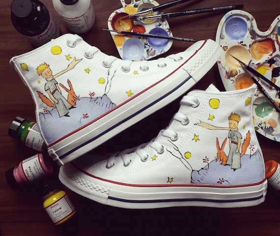 Canoa Mutuo Tener cuidado Little Prince Converse Custom Shoes Zapatos pintados a mano - Etsy España