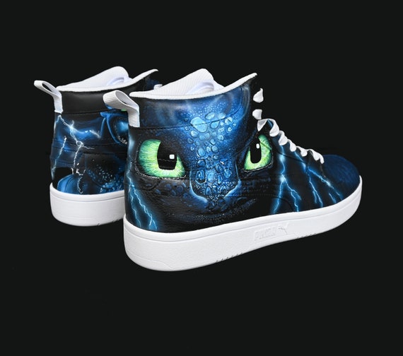 How to Train Your Dragon Custom Shoes Hand Painted Shoes Toothless - Etsy