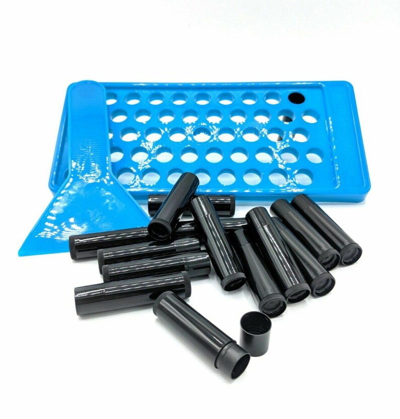Lip Balm Filling Tray & 50 Empty BLACK Tubes .15oz Chapstick Etsy