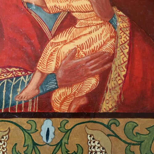 Large hand Painted French wooden panel icon, religious icon, wood icon, shops Orthodox painting, altar, wall Icon, Byzantine, renaissance revival