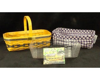 Longaberger JW Collection Miniature 2000-2001 Gathering Basket Combo Plaid Liner