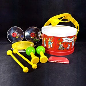 Vintage Children's Drum Set - Etsy