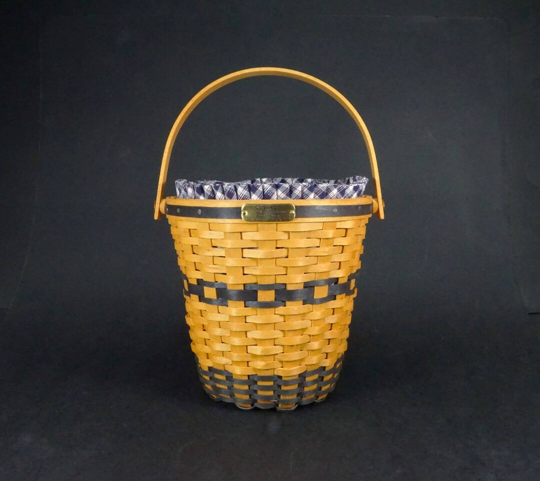 Longaberger 2001 Banker's Waste Basket J W Collection Etsy
