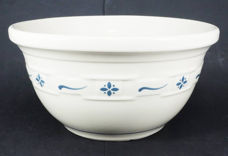 Vintage Longaberger Large Mixing Bowl, Blue Woven Traditions Pattern