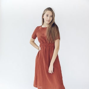 Long Sleeves Long Linen Dress, Soft Wash Linen Dress for Women with Long sleeves