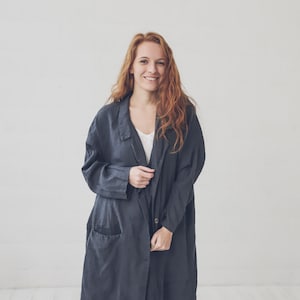 Oversize Linen Jacket, Plus Size Linen Coat