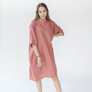 Linen Soft Dress, Baggy Loose Summer Linen Dress, Oversized Linen Dress image 1