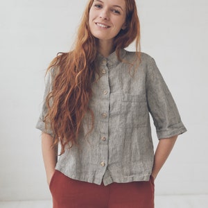 Oversized Linen Shirt / Linen Top Shirt