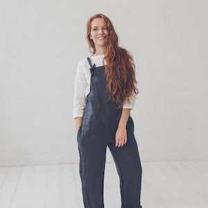 Linen Romper / Linen Jumpsuit / Loose Linen Overall / Linen Jumper / Linen Overall / Oversize Linen Jumpsuit