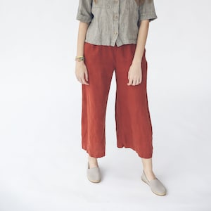 Wide Leg Linen Pants / Loose Linen Pants