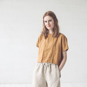 Loose Linen Top / Oversized Linen Tee / Blouse for Women