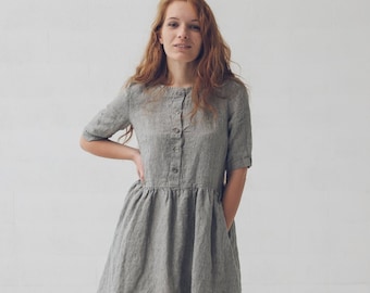 READY TO SHIP Linen Soft Wash Dress / Maternity Linen Dress