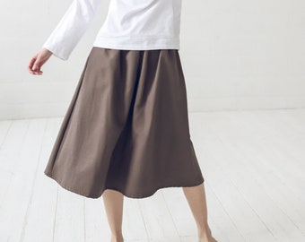 READY TO SHIP Swing Midi Skirt / A Line Skirt With Pockets / Minimal Classic Skirt