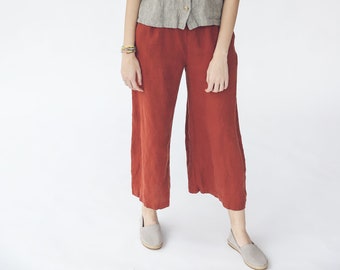 Wide Leg Linen Pants / Loose Linen Pants