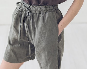 Lockere Leinen Shorts / Leinen Shorts / Sommer Leinen Shorts für Frauen