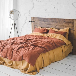 Bed Linen Set, Washed Linen Bedding, Duvet Cover with Pillowcases, Flax Linen Bedding Set, Linen Gift Set, Linen Duvet Quilt Set