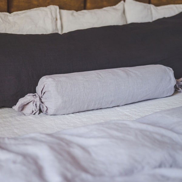 Pure Linen Bolster Cushion | Toffee