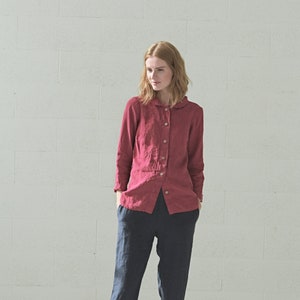 Linen Shirt / Classic Woman Shirts / Slim Fit Linen shirt