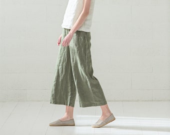 Loose Linen Pants, Wide Leg Linen Trousers, Summer Linen Pants