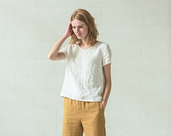 Linen Blouse / Simple Linen Top / Basic Linen Blouse