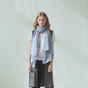 Linen Scarf / Linen Gauze Scarf / Linen Scarves Washed Lightweight / Softened Long Unisex Scarf image 2