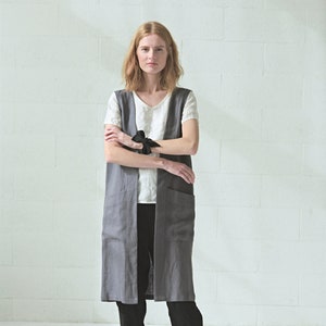 Linen Cardigan Heavy Flax, Long Cardigan, Heavy Linen Vest, Woman Linen Gift