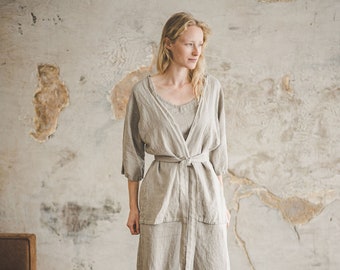 Linen Cardigan Jacket / Linen Kimono Blazer / Loose Women Coat / Short Linen Summer Cardigan