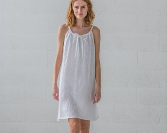 Linen Nightdress Perfect Linen Gift, Romantic Linen Nightgown, Natural Women Sleepwear, Linen Loungewear