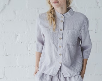 Loose Flax Linen Shirt / Summer Linen Shirts