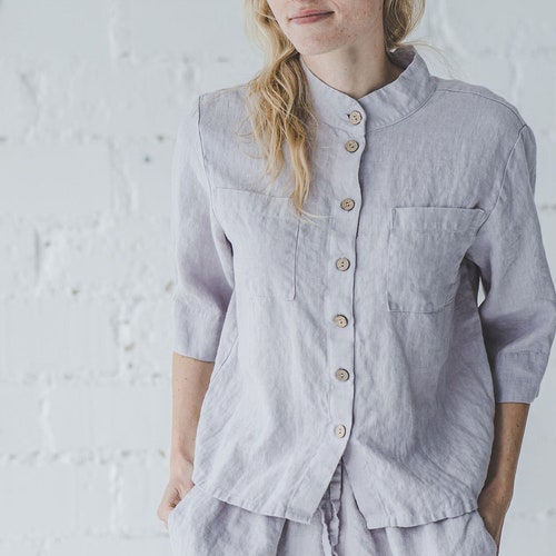 Loose Flax Linen Shirt / Summer Linen Shirts Etsy