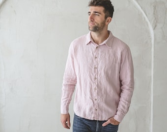 Classic Linen Men Shirt / Casual Men’s Linen Shirt / Buttons Down Men Shirt / Linen Clothing For Men