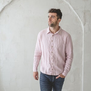 Classic Linen Men Shirt / Casual Men’s Linen Shirt / Buttons Down Men Shirt / Linen Clothing For Men