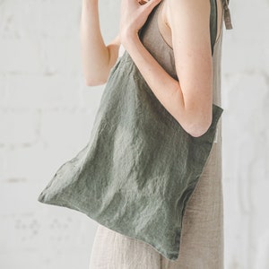 Bolsa de lino en varios colores / Idea de regalo hecha a mano / Bolsa de regalo sostenible