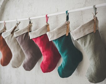 Personalized Linen Stocking, Zero Waste Gift, Personalized Gift, FREE Personalized Engraving