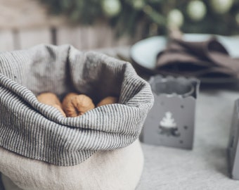 Linen Storage Basket, Linen Bag, Kitchen Linen Home Decor Tray, Home Gift Idea