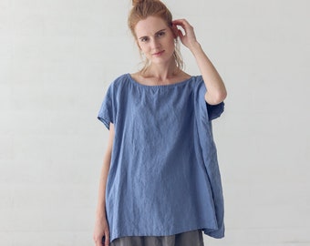 Basic Linen Top / Oversize Linen Blouse