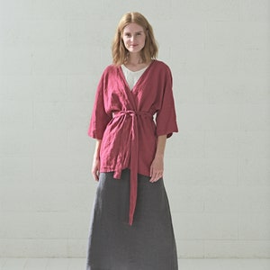 A Line Linen Skirt Heavy Flax / High Waisted Linen Skirt / Long Heavy Linen Skirt image 4