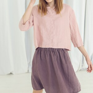 READY TO SHIP Swing Summer Linen Skirt, Soft Washed Linen Skirt image 2