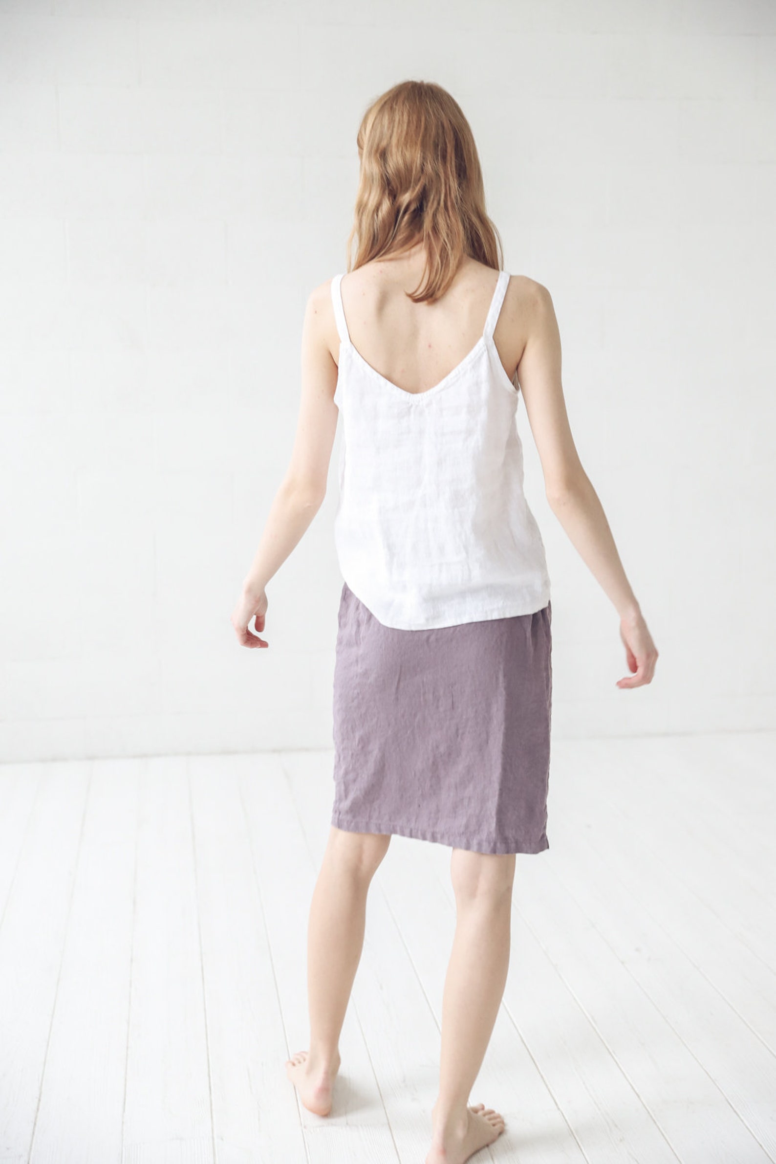 Astra Wrap Skirt in Sky Blue Linen