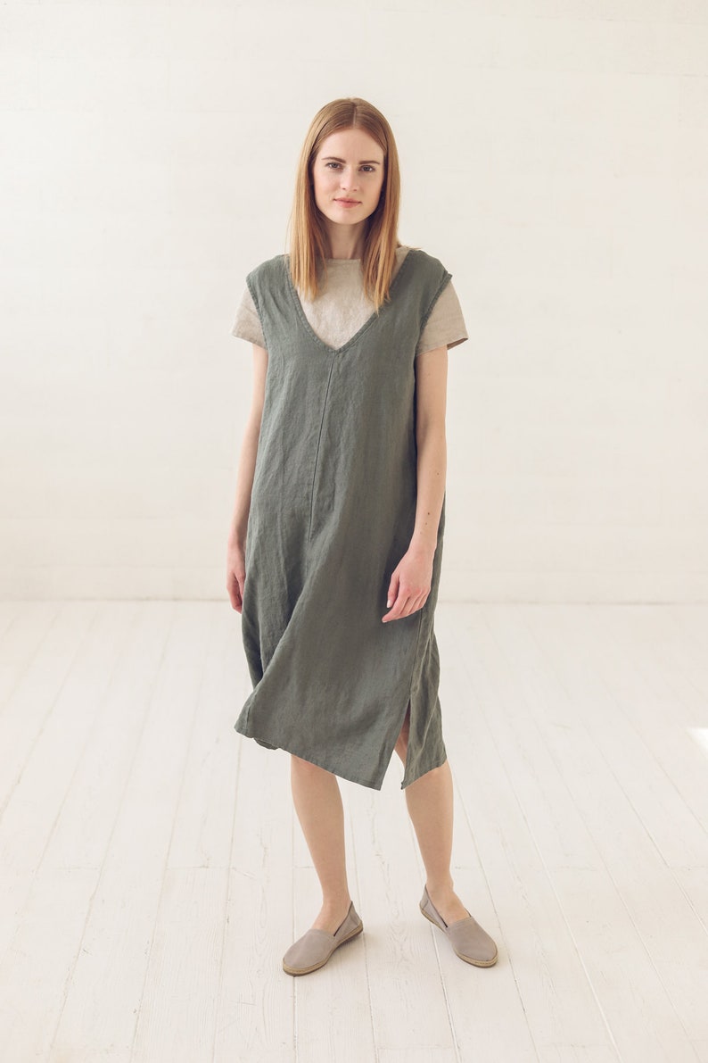 Oversize Linen Dress / Simply Tunic Dress / Sleeveless - Etsy
